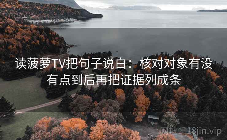 读菠萝TV把句子说白：核对对象有没有点到后再把证据列成条  第1张