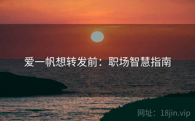 爱一帆想转发前：职场智慧指南