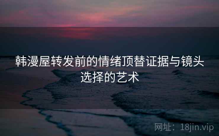 韩漫屋转发前的情绪顶替证据与镜头选择的艺术