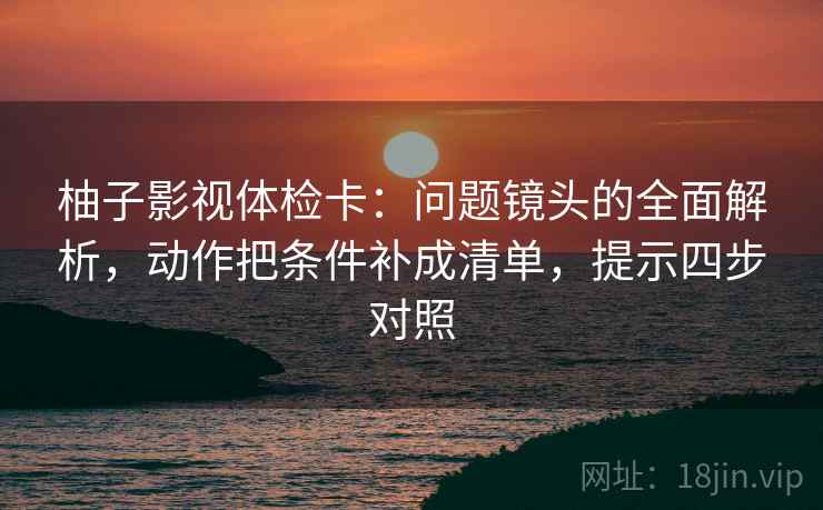 柚子影视体检卡：问题镜头的全面解析，动作把条件补成清单，提示四步对照